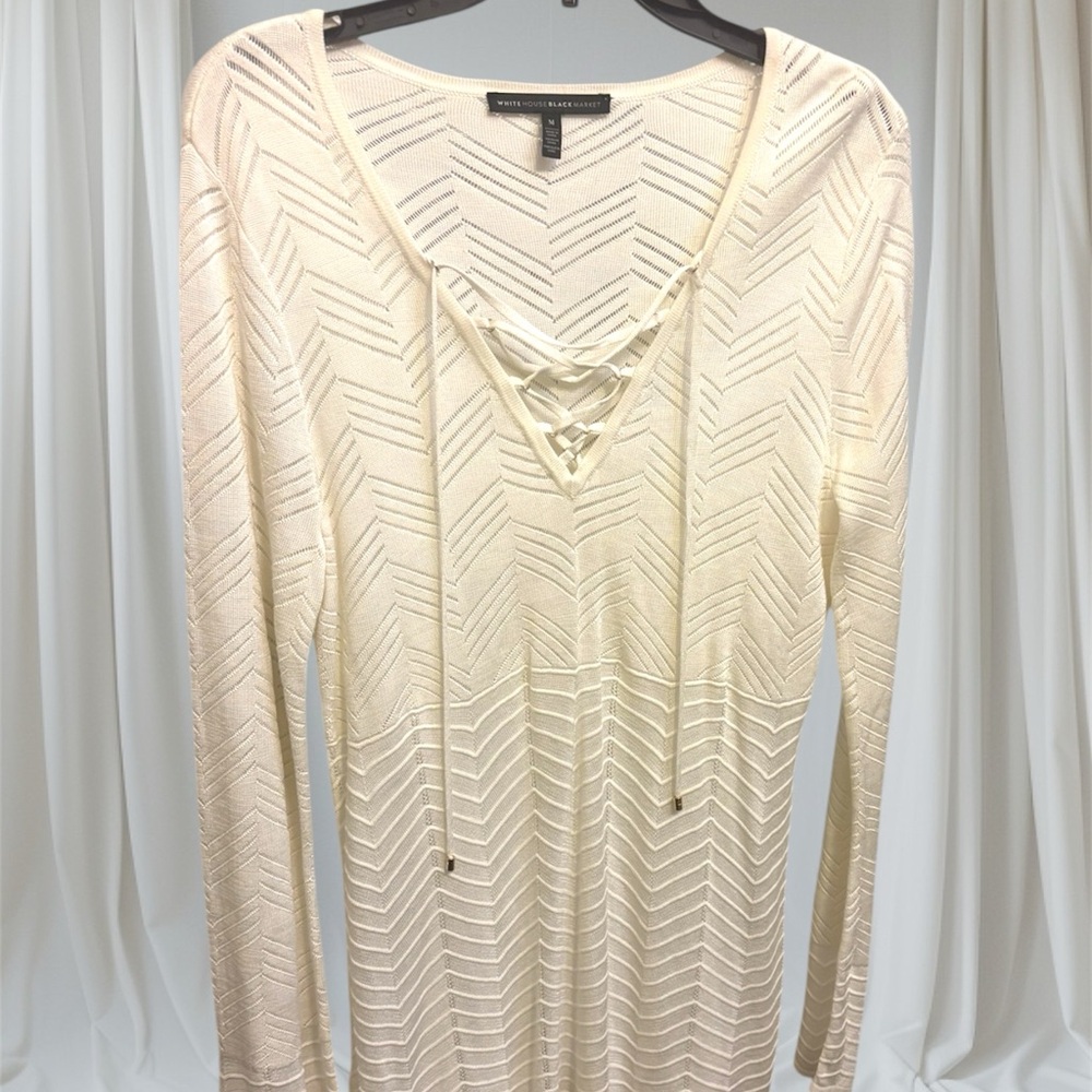 White House Black Market White Knit Top